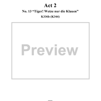 "Tiger! Wetze nur die Klauen", No. 13 from "Zaide", Act 2, K336b (K344) - Full Score