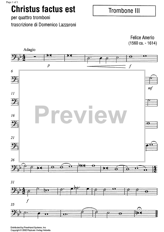 Christus factus est - Trombone 3
