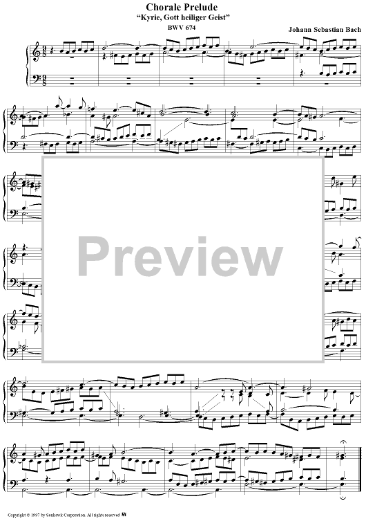 Chorale Prelude, BWV 674: Kyrie, Gott heiliger Geist
