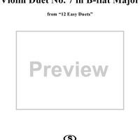 Violin Duet No. 7 in B-flat Major from "Twelve Easy Duets", Op. 10 - Violin 1