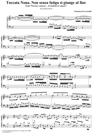 Toccata Nona. Non senza fatiga si giunge al fine, No. 9 from "Toccate, canzone ... di cimbalo et organo", Vol. II