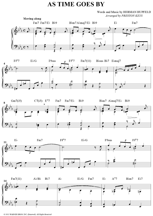 ビッグバンド譜面：As Time Goes By As Time Goes By - Play along - Bb version - YouTube
