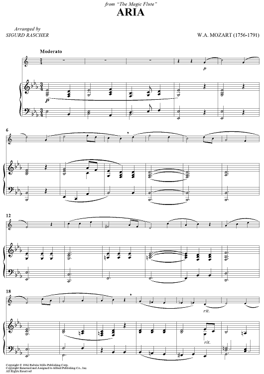 Aria - from "The Magic Flute"