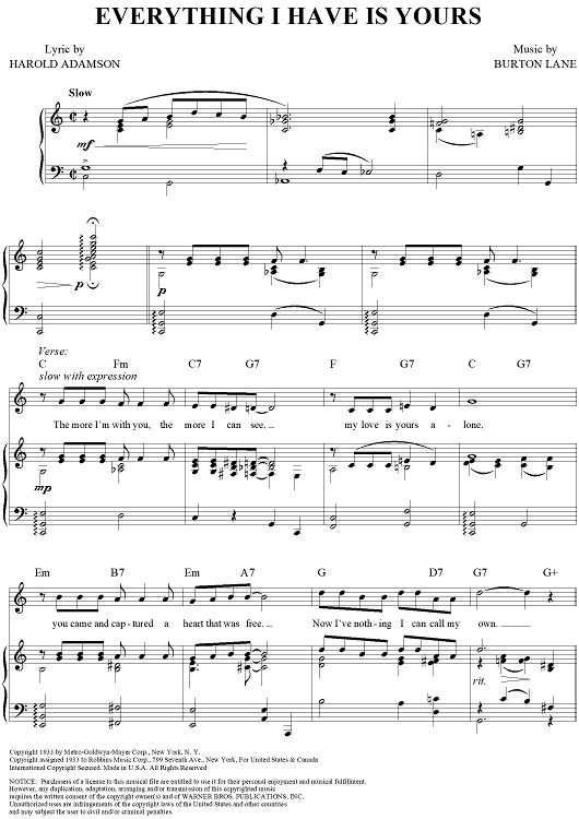 Everything I Have is Yours