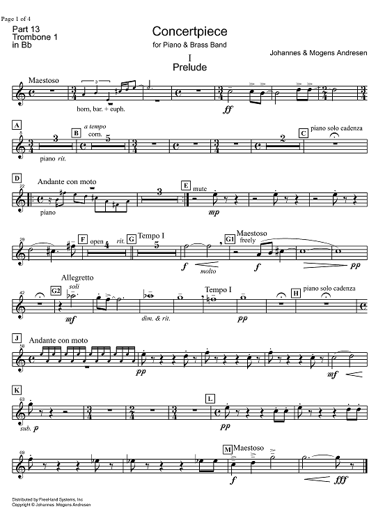 Concertpiece - B-flat Trombone 1