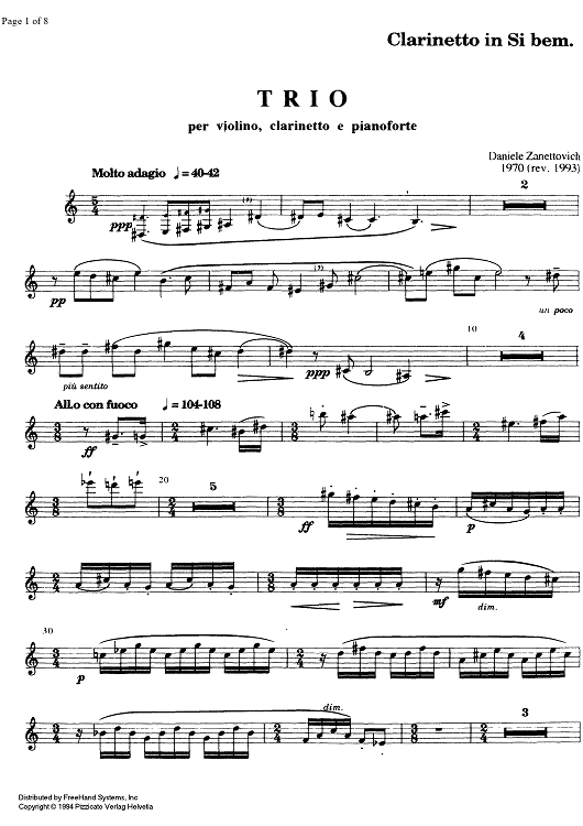 Trio - Clarinet in B-flat