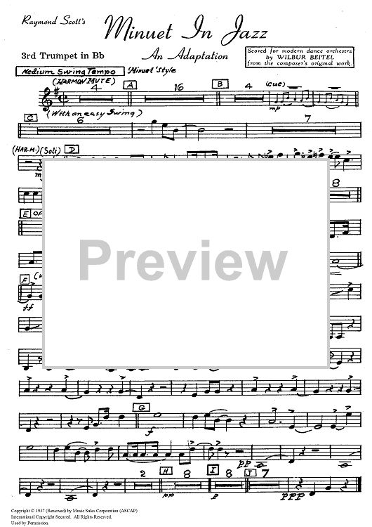 Minuet In Jazz - Trumpet 3 in Bb