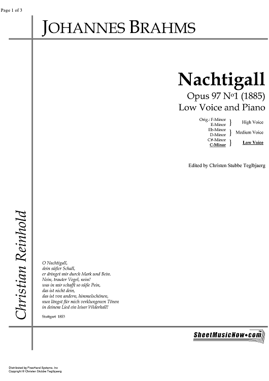Nachtigall Op.97 No. 1