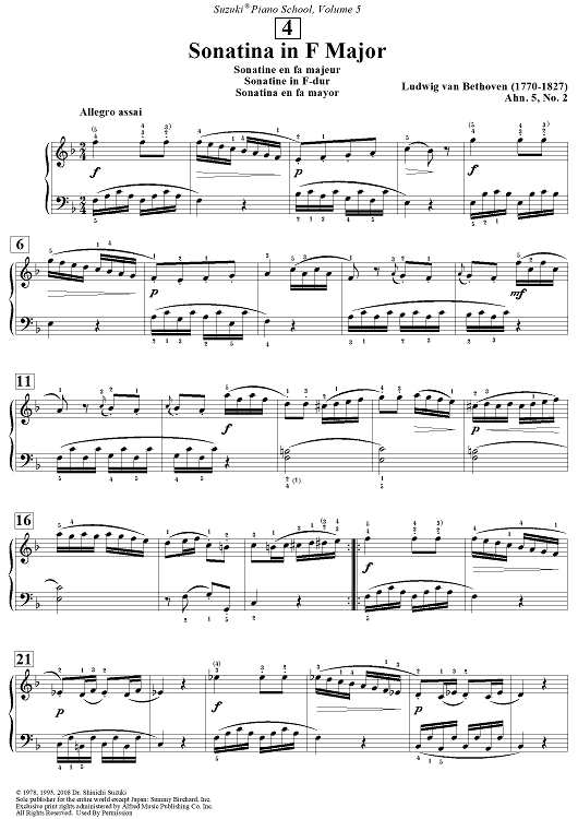 Sonatina in F Major, Ahn. 5, No. 2