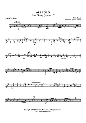 Allegro from "String Quartet 17" - Alto Clarinet