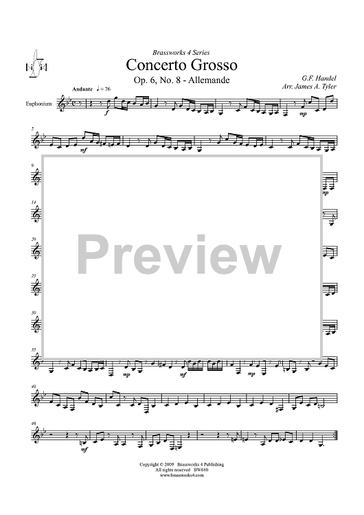 Concerto Grosso, Op. 6, No. 8 - Allemande - Euphonium