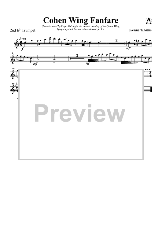 Cohen Wing Fanfare - Trumpet 2 in B-flat