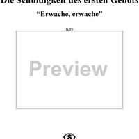 "Erwache, erwache", No. 3 from "Die Schuldigkeit des ersten Gebotes", K35 - Full Score
