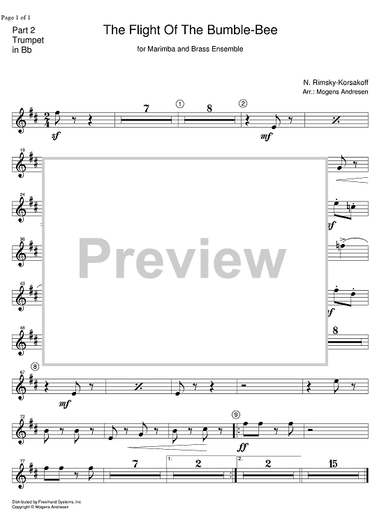 The Flight of the Bumble-Bee from "The Tale of Tsar Sultan" - B-flat Trumpet