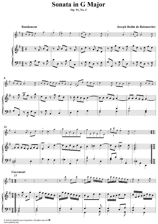 Sonata in G major  Op. 91, No. 3