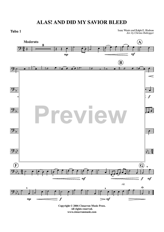 Alas! And Did My Savior Bleed - Tuba 1