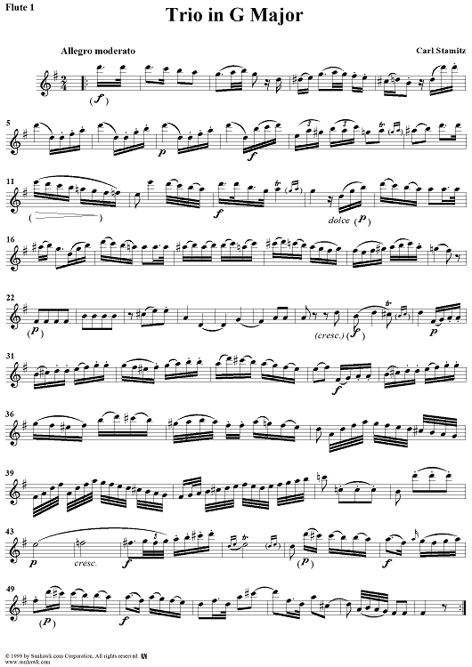 Trio in G major - Flute 1