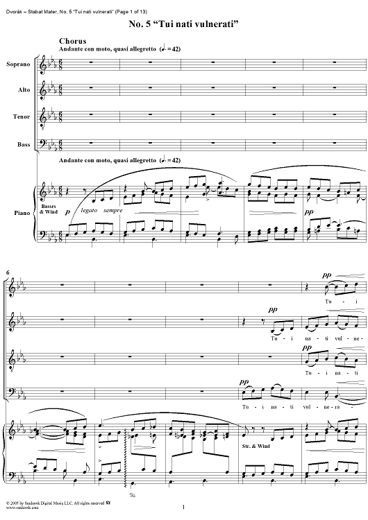 Stabat Mater, Op. 58: No. 5, Tui Nati Vulnerati