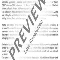 Sinuhe - Score and Parts