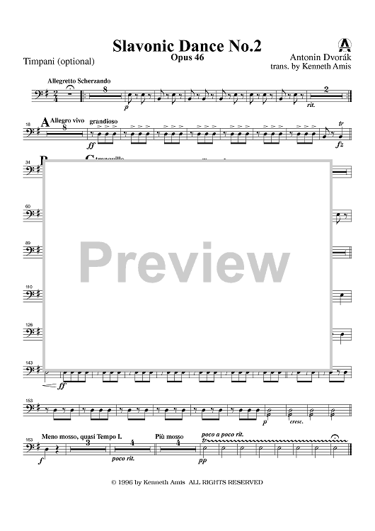 Slavonic Dance No. 2, Op. 46 - Timpani