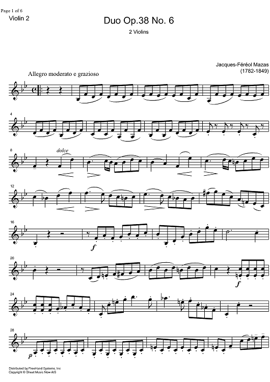 Duo Op.38 No. 6 - Violin 2