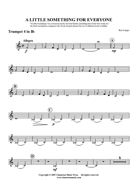 A Little Something for Everyone - Trumpet 4 in Bb
