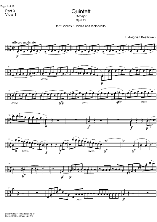 String Quintet C Major Op.29 - Viola 1