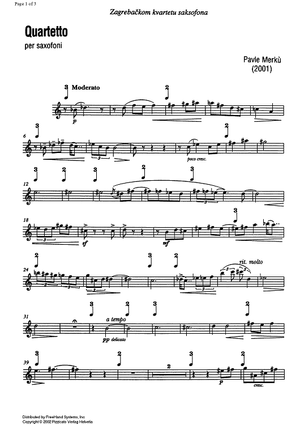 Quartetto (Quartet) - Alto Saxophone