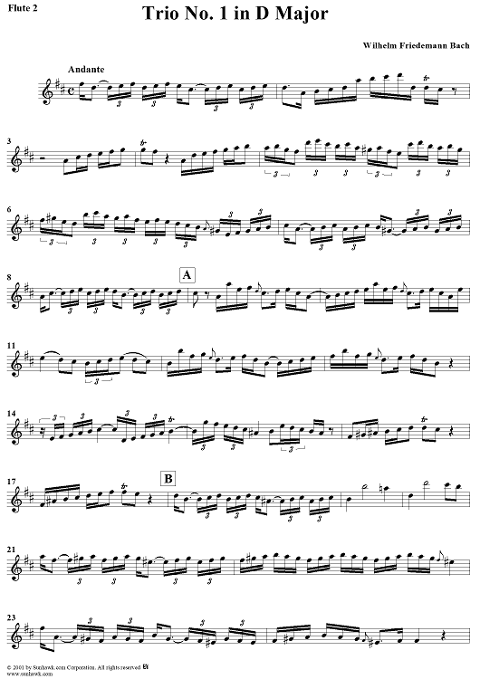 Trio Sonata No. 1 in D Major - Flute 2