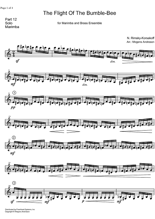 The Flight of the Bumble-Bee from "The Tale of Tsar Sultan" - Marimba Solo