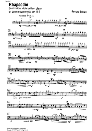Rhapsodie Op.184 - Cello