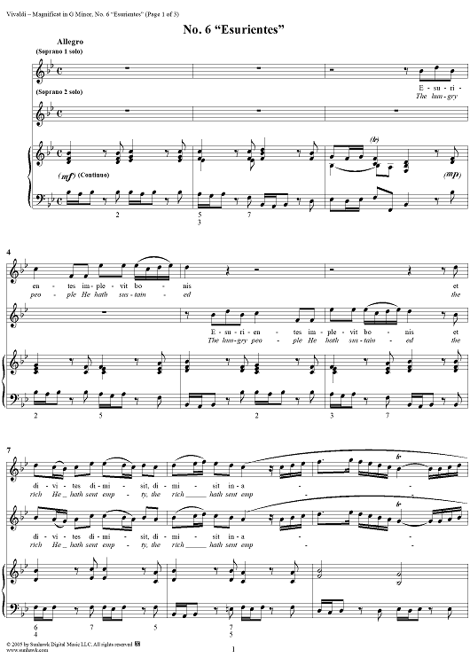 Magnificat in G Minor: No. 6, Esurientes