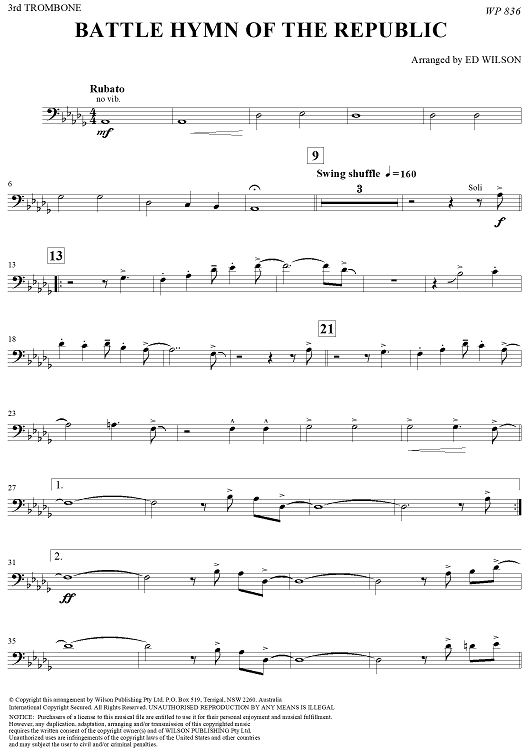 Battle Hymn of the Republic - Trombone 3