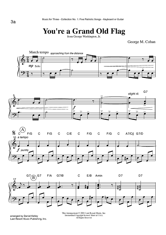 You're a Grand Old Flag - Keyboard or Guitar