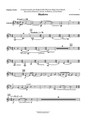 Shadows - Clarinet 3 in Bb