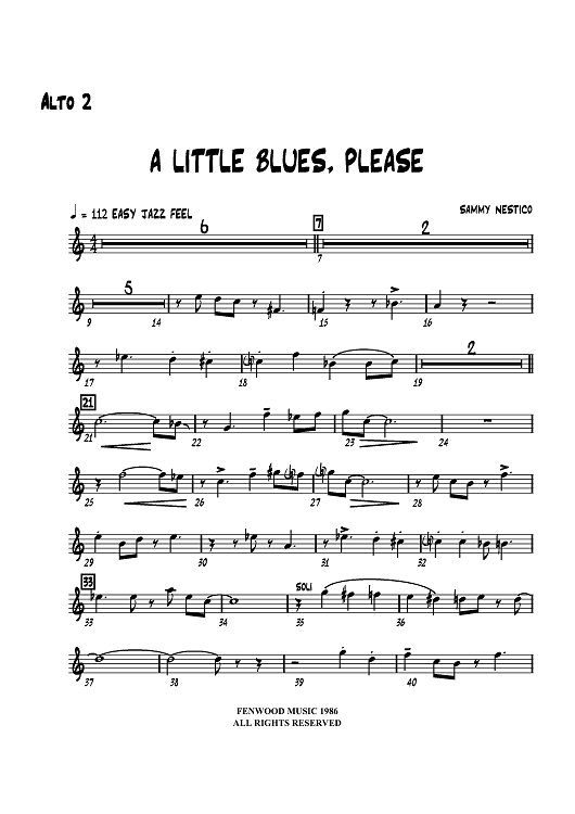A Little Blues, Please - Alto Sax 2