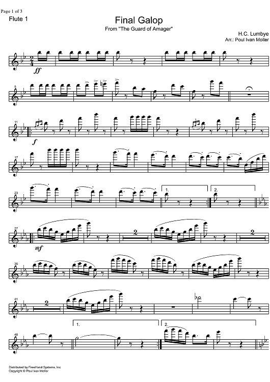 Final Galop from the Guard of Amager - Flute 1