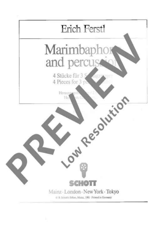 Marimbaphone and Percussion - Score and Parts