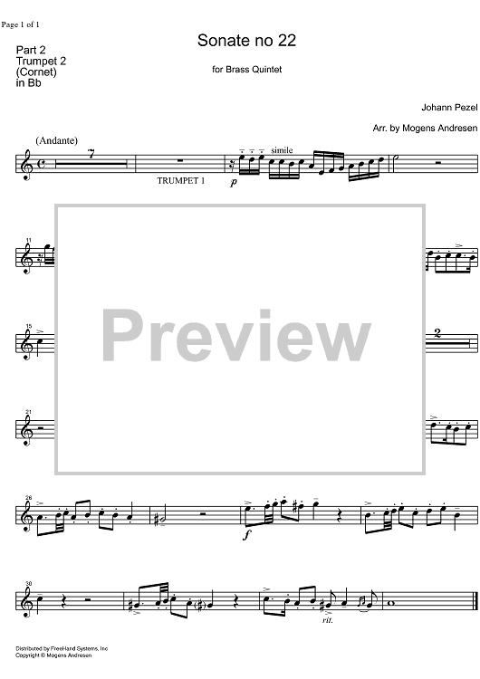 Sonata No.22 - B-flat Trumpet 2