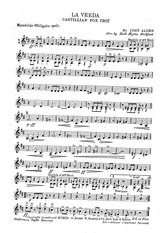 Mandolin & Guitar Collection No. 21 - Mandolin Obligato