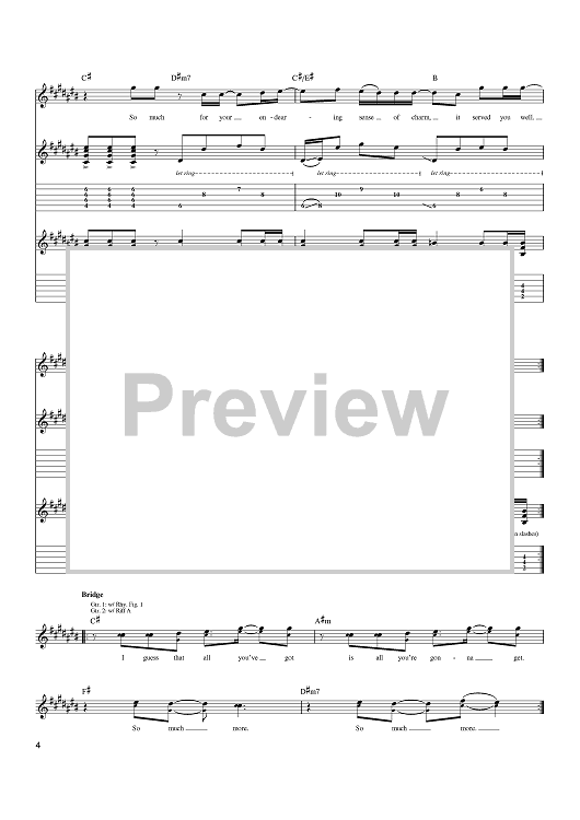 Rapid Hope Loss" Sheet Music by Dashboard Confessional for Guitar Tab