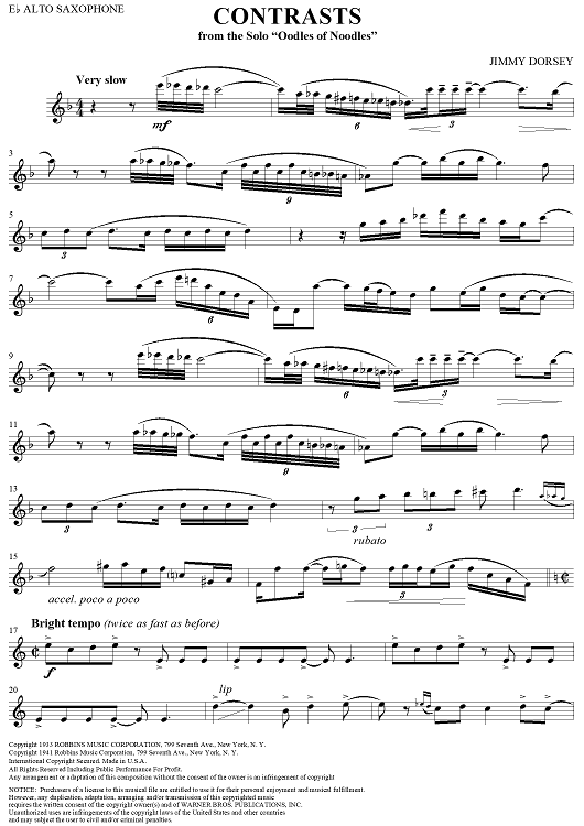 Contrasts - E-flat Alto Saxophone