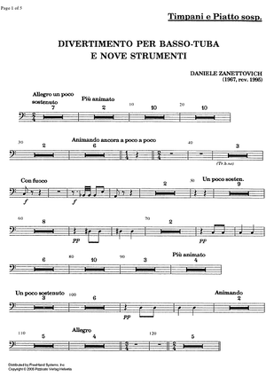 Divertimento - Timpani/Suspended Cymbal