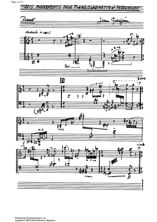 Trois mouvements (Three movements) - Piano
