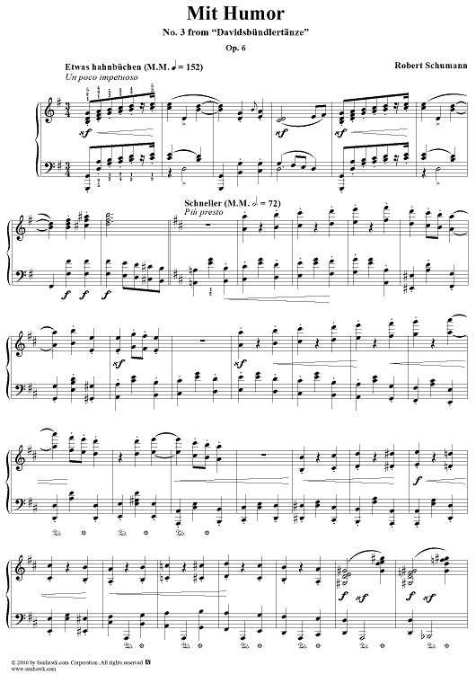 Davidsbündlertänze, op. 6, no. 3:  ("Mit Humor")