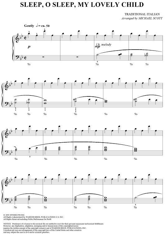 Sleep, O Sleep, My Lovely Child