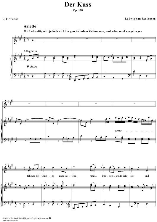 Der Kuss (Arietta), Op. 128
