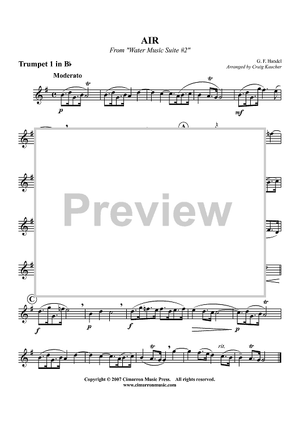 Air from "Water Music Suite # 2" - Trumpet 1 in Bb