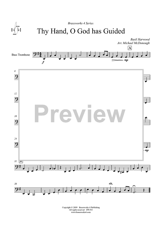 Thy Hand, O God has Guided - Bass Trombone