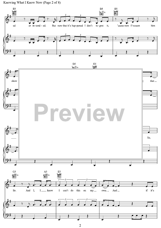 Knowing What I Know Now From Wish Sheet Music For Piano Vocal Chords Knowing what i know now from wish sheet music for piano vocal chords